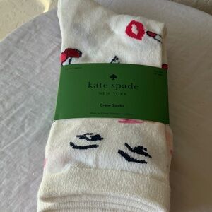 Kate Spade: Navy/Pink/Cream Patterned Thin Crew Socks- Cotton Blend- set of 3